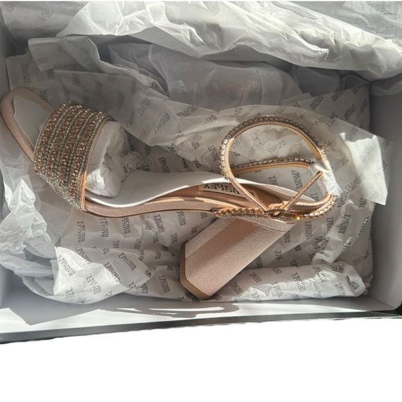 Badgley Mishka Becca Strappy Block Heel Rhinestone‎ 6 Sandals Pink - Picture 8 of 8